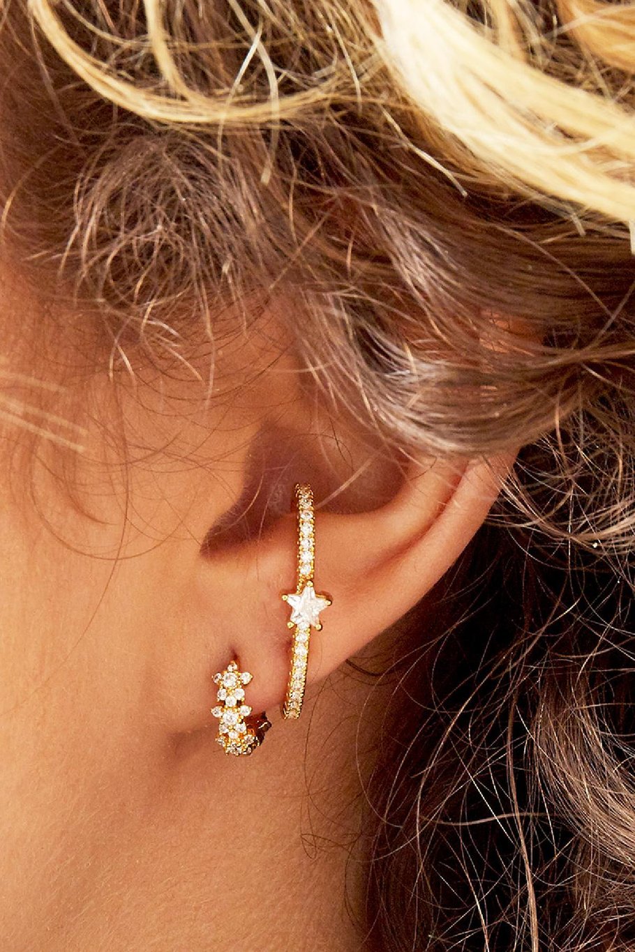 Earcuff Piercing Star Argenté Cuivré Image2